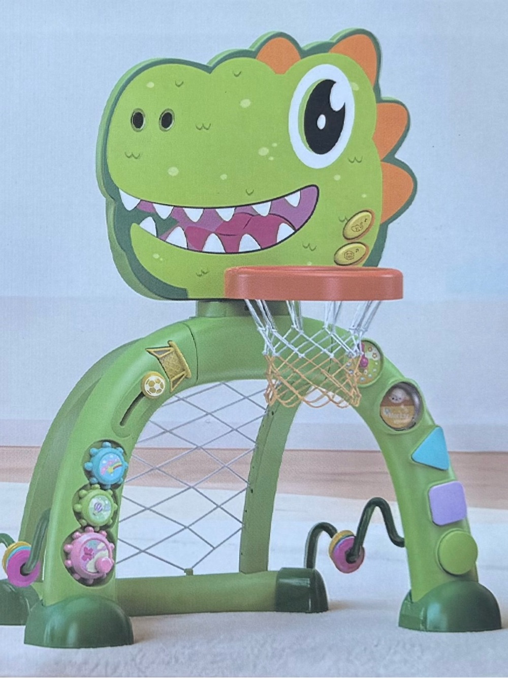 Green Dino Kids Basketball Hoop Toy by